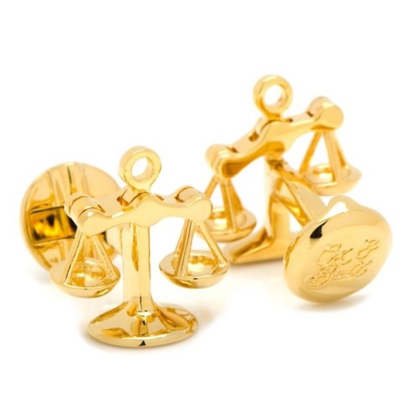 Ox & Bull Gold-tone Scales Of Justice Cufflinks Cuff Links